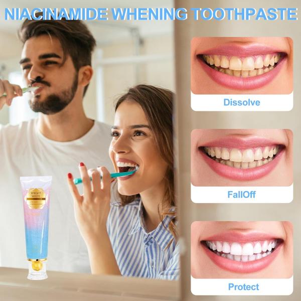 3x Ra-diant Whitening Zahnpasta mit Niacinamid, Zahnpasta für weiße Zähne, entfernt Kaffee- und Teeflecken, sanfte Zahnaufhellung & frischer Atem (je 100 g)