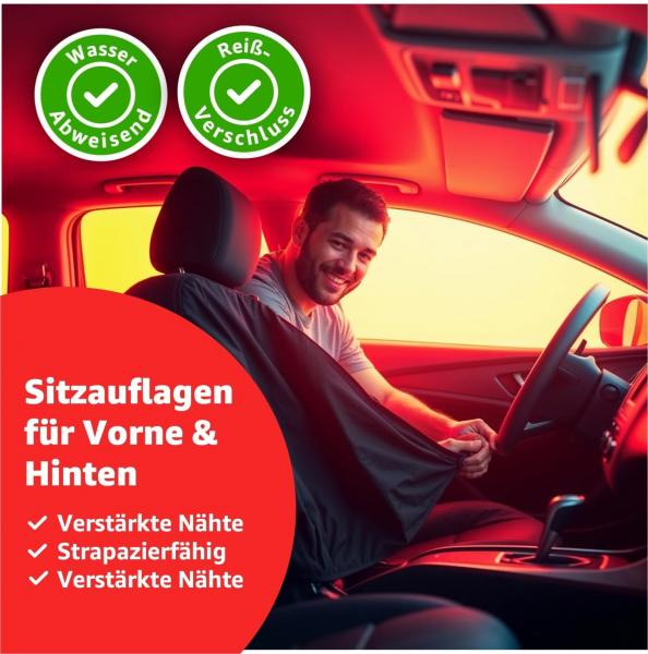 4er-Set Sitzbezüge – Universell passend für alle Automodelle – Schutzbezüge für Vorder- und Rücksitze – Kompatibel mit Seitenairbags