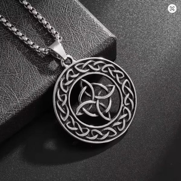 Irische Hexerei, Hexenknoten-Anhänger, Vintage-Knoten, Glücksknoten, Irische keltische Dreifaltigkeitsknoten-Halskette, Herren- und Damen-Amulett