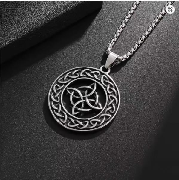 Irische Hexerei, Hexenknoten-Anhänger, Vintage-Knoten, Glücksknoten, Irische keltische Dreifaltigkeitsknoten-Halskette, Herren- und Damen-Amulett