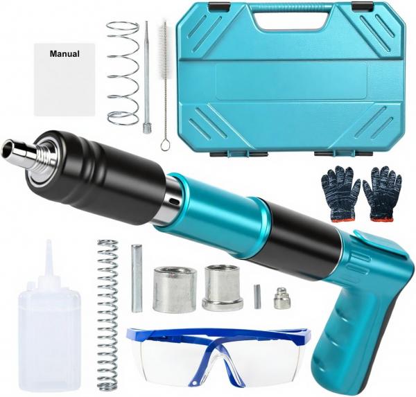 Manuelles Nagelgerät mit Schalldämpfer, 5-stufige Einstellung für Ziegelwände, Betonwände, Kabelkanäle aus Aluminium und dicke Holzplatten