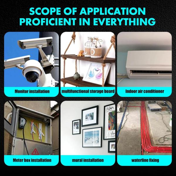 Manuelles Nagelgerät mit Schalldämpfer, 5-stufige Einstellung für Ziegelwände, Betonwände, Kabelkanäle aus Aluminium und dicke Holzplatten