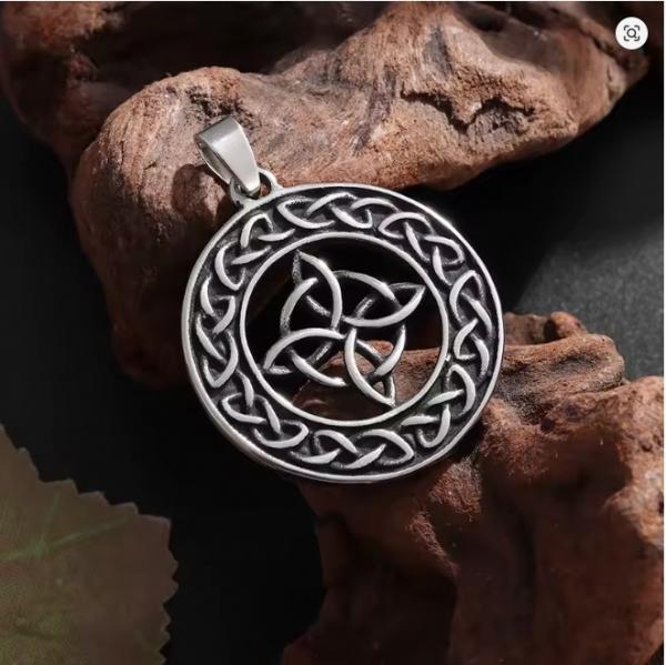 Irische Hexerei, Hexenknoten-Anhänger, Vintage-Knoten, Glücksknoten, Irische keltische Dreifaltigkeitsknoten-Halskette, Herren- und Damen-Amulett
