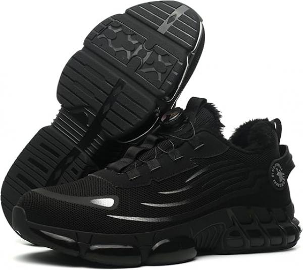 Sicherheitsschuhe für den Winter, Unisex Sportliche Arbeitsschuhe Leichte Trends Drehknopf Durchtritt- und Stoßfestigkeit