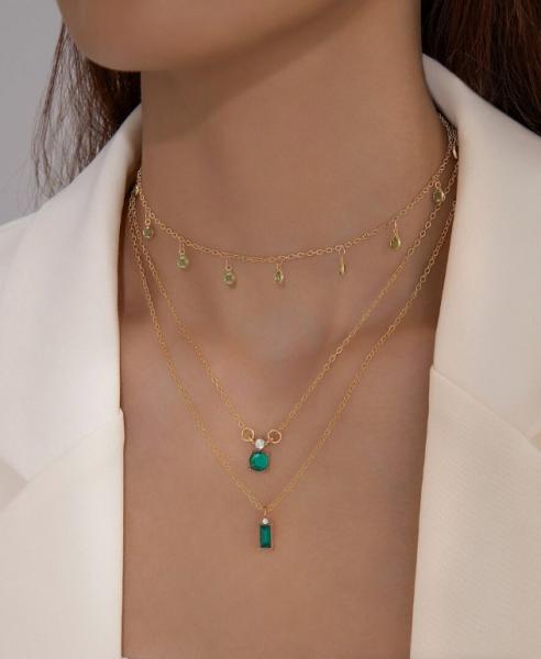 2-teiliges Set aus Quastenkette mit Diamantdekor aus Legierung