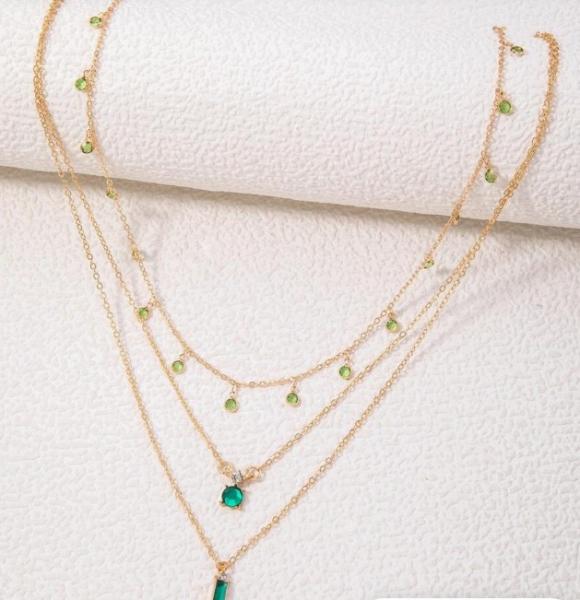 2-teiliges Set aus Quastenkette mit Diamantdekor aus Legierung