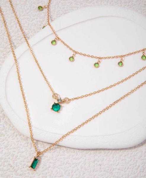 2-teiliges Set aus Quastenkette mit Diamantdekor aus Legierung