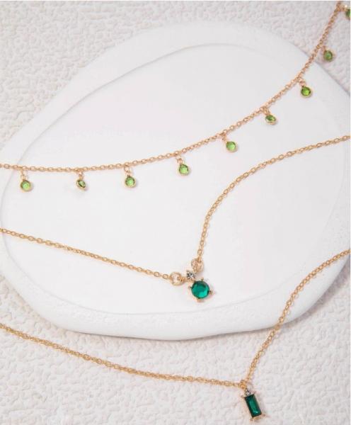 2-teiliges Set aus Quastenkette mit Diamantdekor aus Legierung