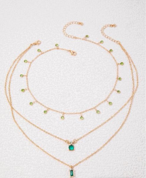 2-teiliges Set aus Quastenkette mit Diamantdekor aus Legierung