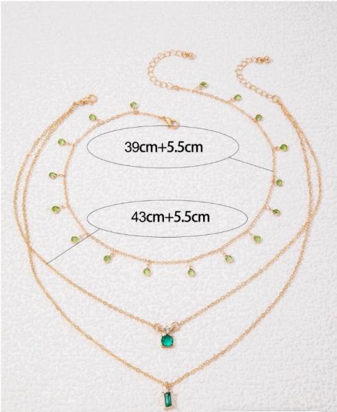 2-teiliges Set aus Quastenkette mit Diamantdekor aus Legierung