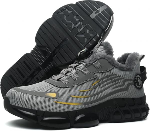 Sicherheitsschuhe für den Winter, Unisex Sportliche Arbeitsschuhe Leichte Trends Drehknopf Durchtritt- und Stoßfestigkeit