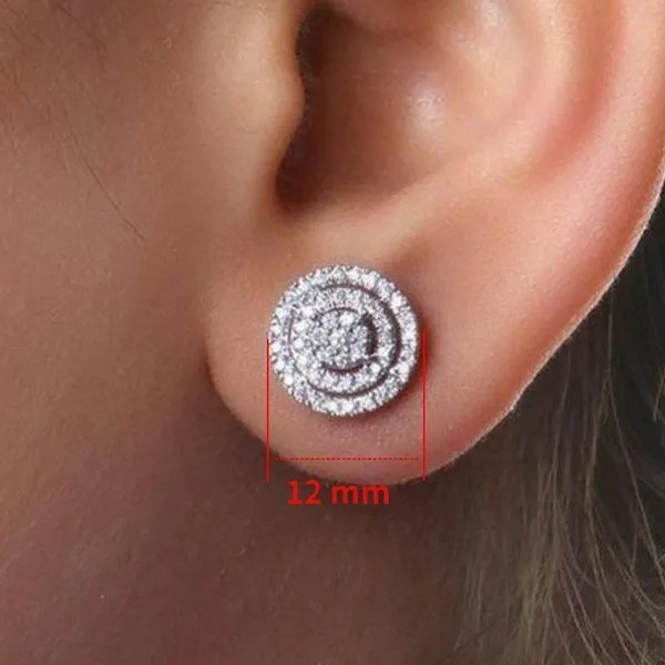 Hypoallergene Halo-Micro-Pavé-Diamant-Ohrstecker