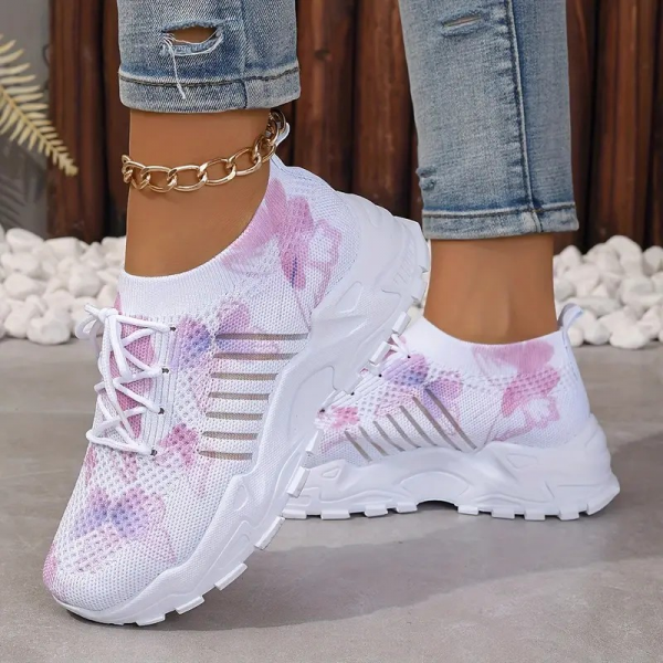 Damen-Sneaker mit Schmetterlingsmuster, atmungsaktive Mesh-Sport-Laufschuhe 41